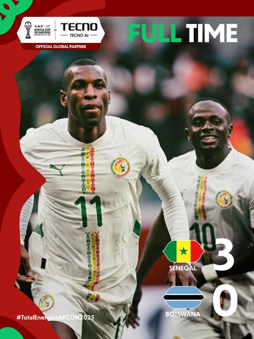 CAN Maroc 2025 / Groupe D : Le Sénégal domine le Botswana