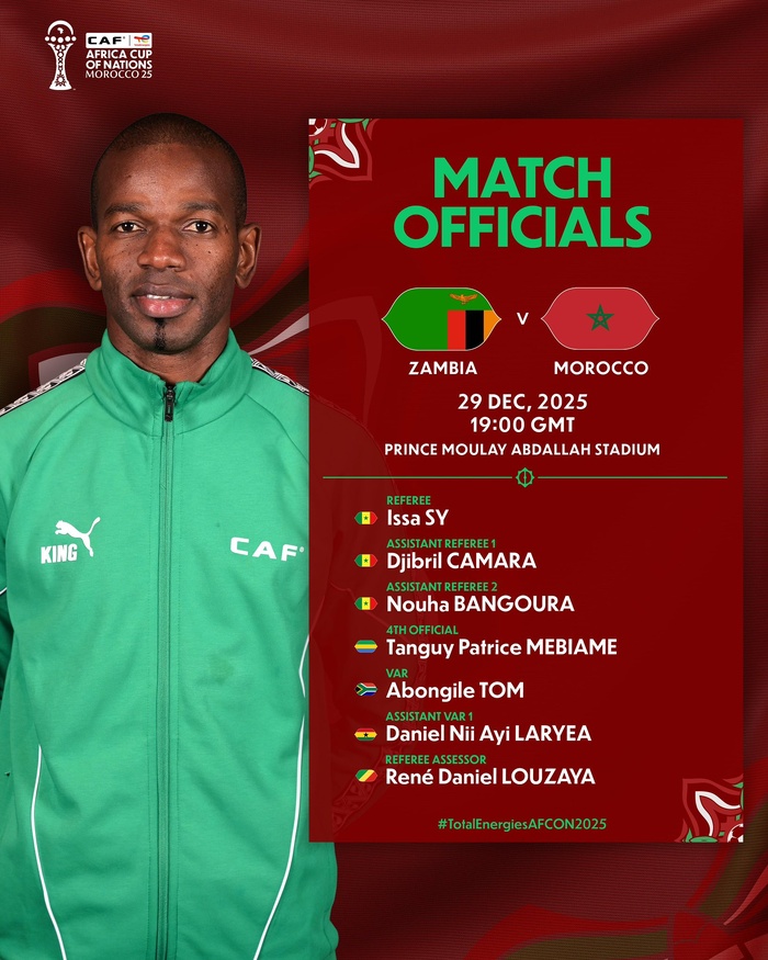 CAN 2025 : Des arbitres sénégalais pour Zambie-Maroc, des Marocains pour Zimbabwe - Afrique du Sud CAN 2025 : Des arbitres sénégalais pour Zambie-Maroc, des Marocains pour Zimbabwe - Afrique du Sud