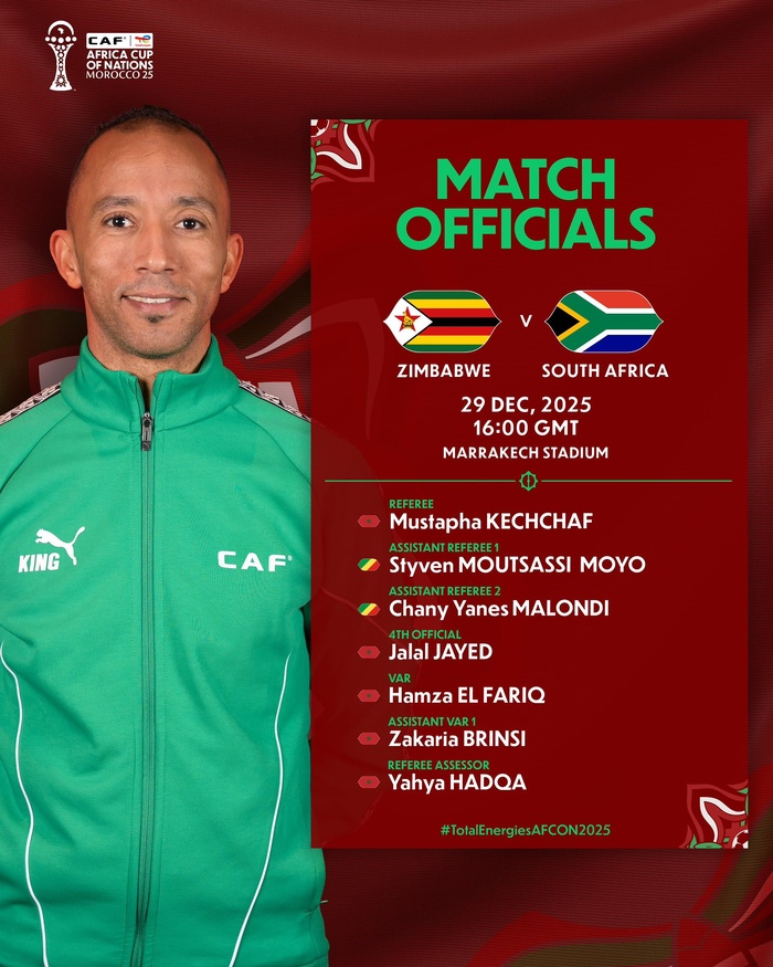 CAN 2025 : Des arbitres sénégalais pour Zambie-Maroc, des Marocains pour Zimbabwe - Afrique du Sud