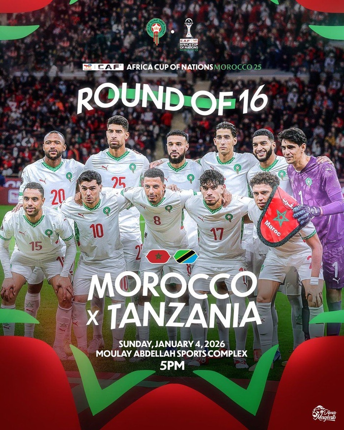 CAN 2025 : Le Maroc affrontera la Tanzanie en huitième de finale à Rabat CAN 2025 : Le Maroc affrontera la Tanzanie en huitième de finale à Rabat