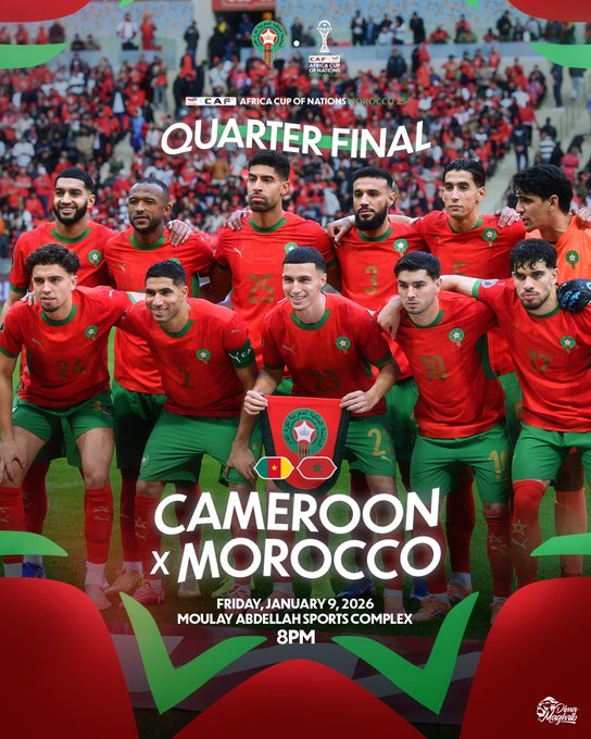 CAN 2025 : Maroc - Cameroun en quart de finale