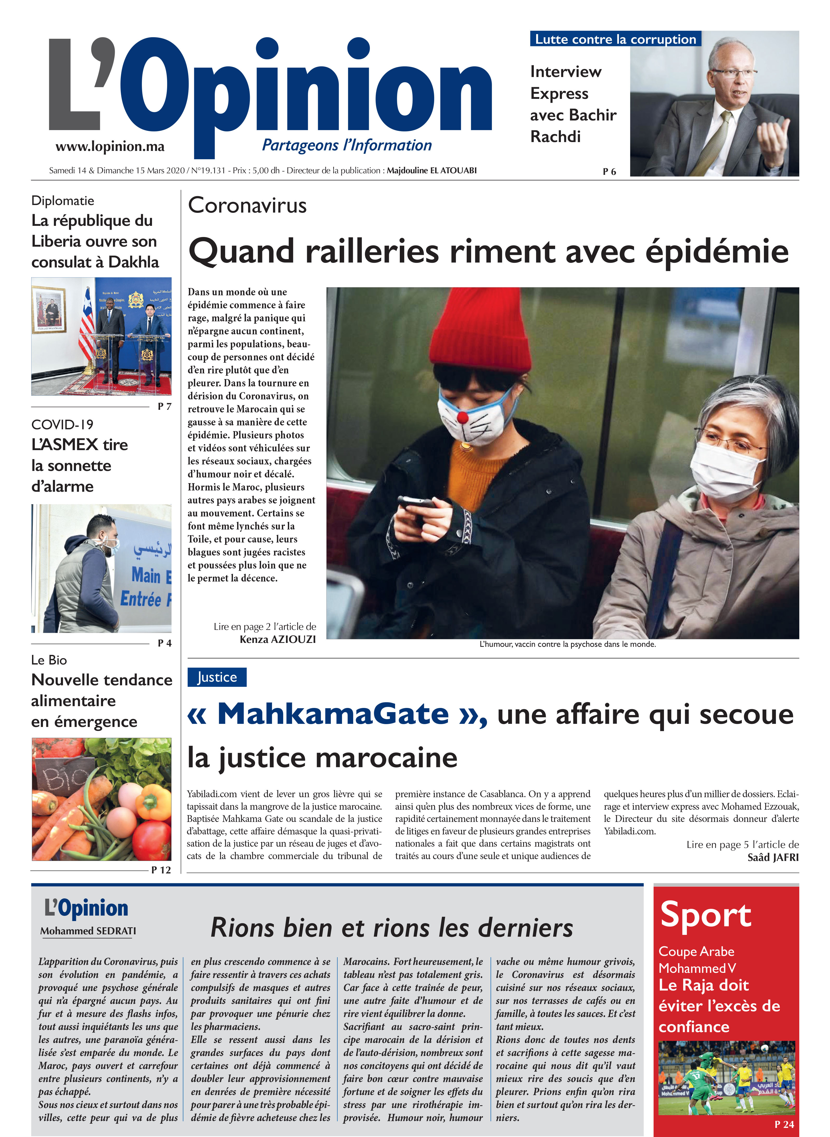 14 et 15 Mars 2020