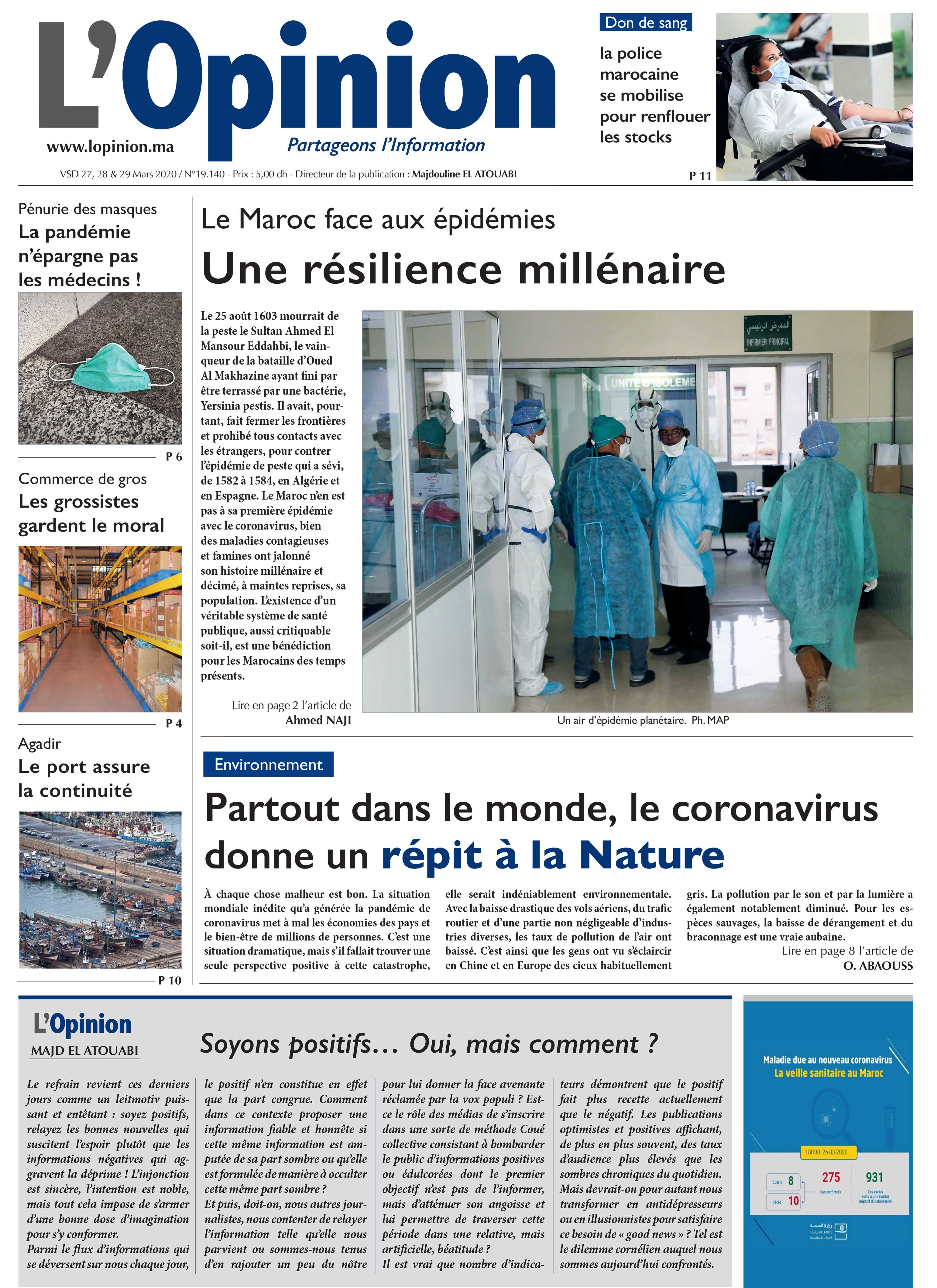 27, 28 et 29 Mars 2020