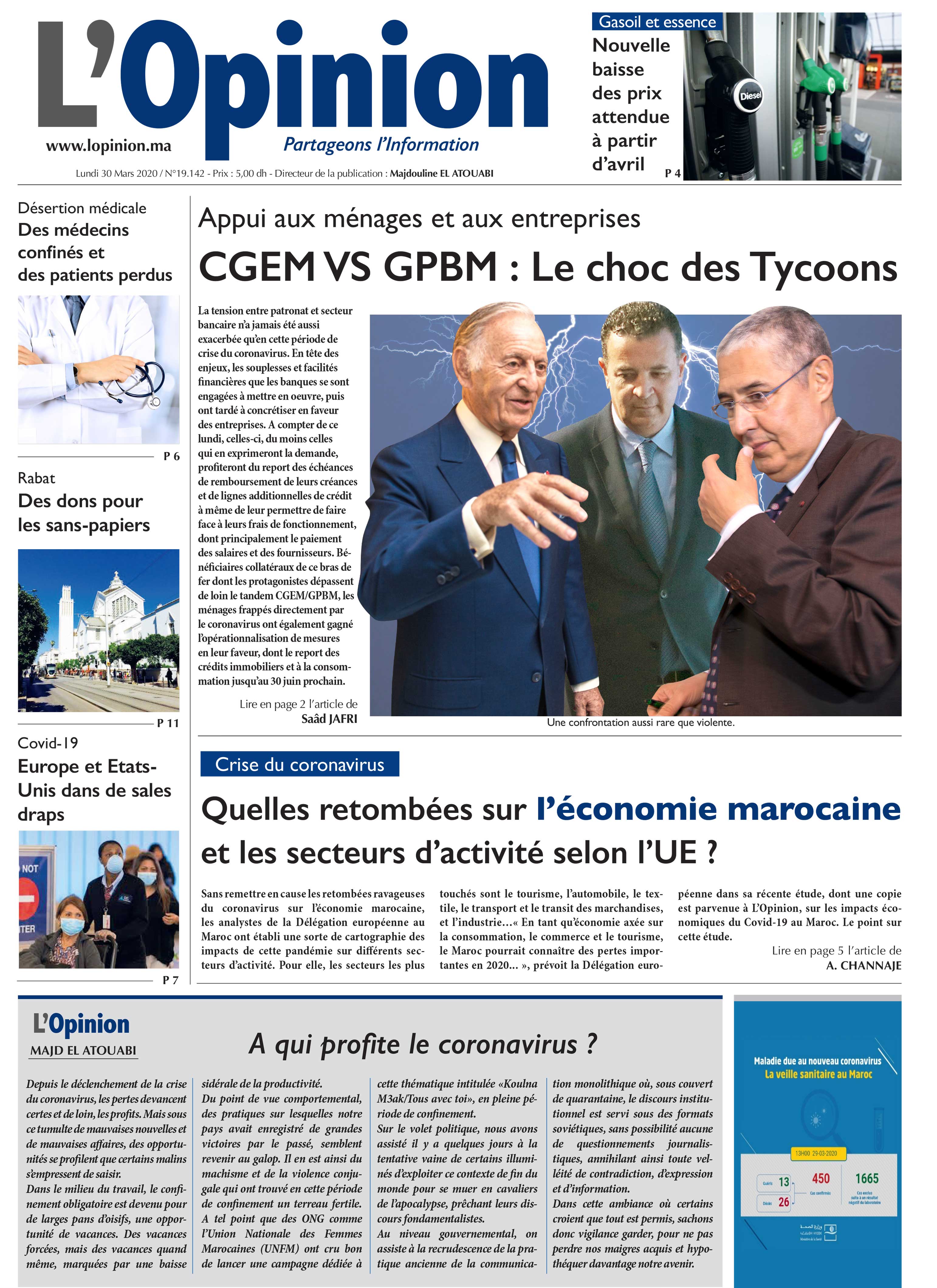 L'Opinion du 30 Mars 2020
