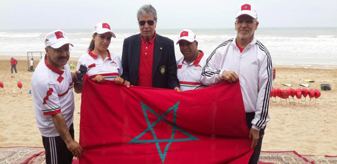 Hamidouch au milieu de Khalid Labied, Abdelhak Achik et Noureddine Bouyahyaoui.