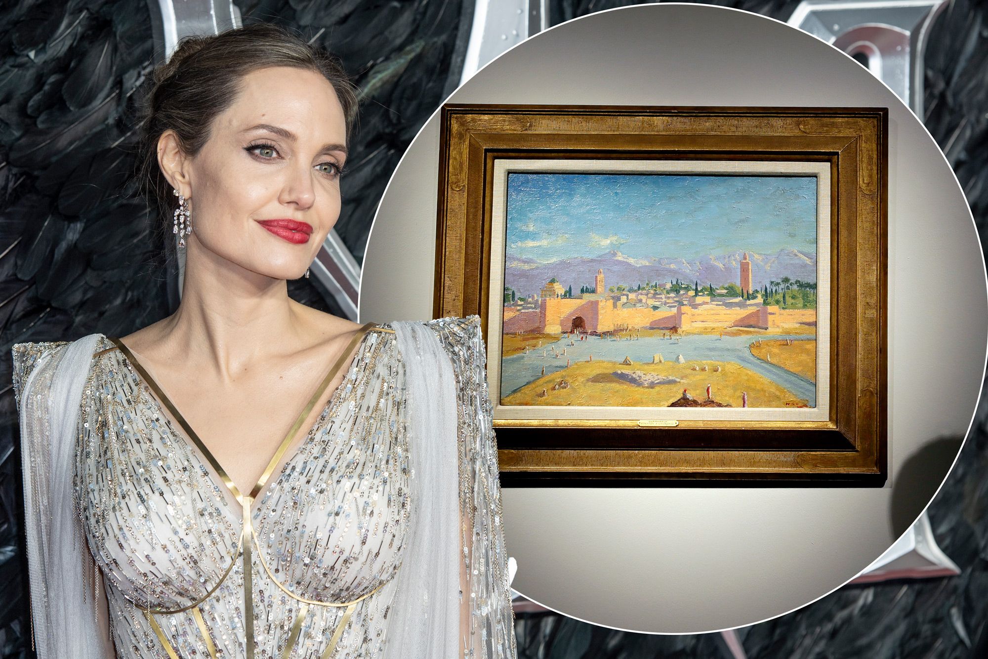 Angelina Jolie vend un tableau de Winston Churchill illustrant Marrakech Angelina Jolie vend un tableau de Winston Churchill illustrant Marrakech