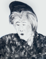 Hossein Tallal. Portrait, technique mixte sur toile, 100x80 cm, 2012/2011.