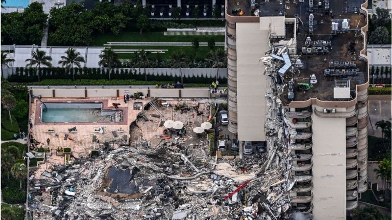 Effondrement d’un immeuble à Miami : Cinq morts, 156 personnes portées disparues