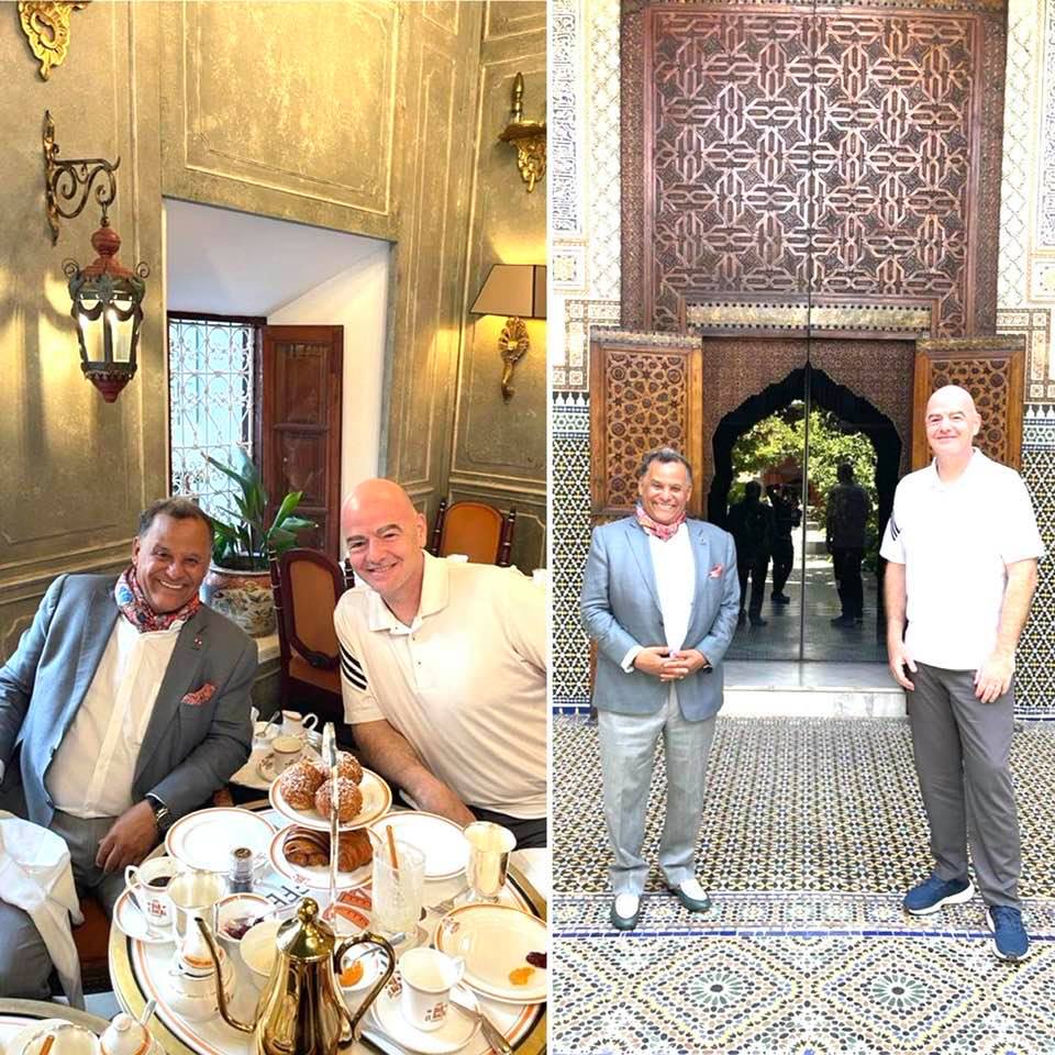 Gianni Infantino, président de la FIFA, visite le musée Dar El Bacha de Marrakech