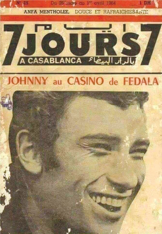 Affiche du concert que Johnny Halliday donne le 29 mars 1964 au Casino Fédala de Casablanca