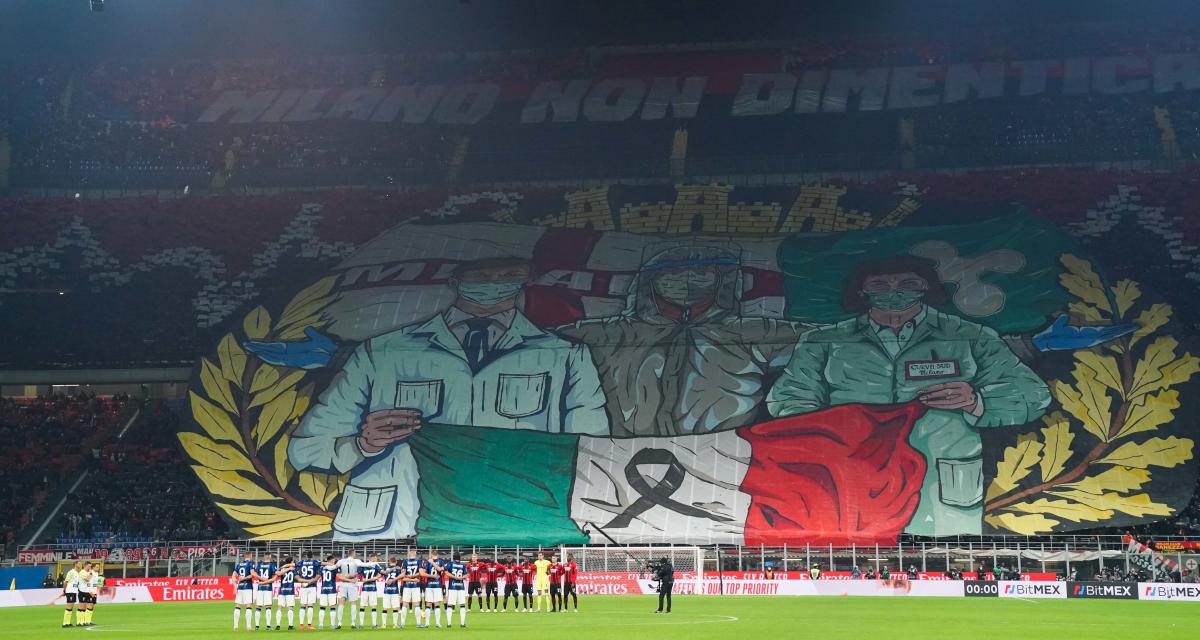 Derby milanais (1-1) : Un tifo en hommage aux soignants Derby milanais (1-1) : Un tifo en hommage aux soignants