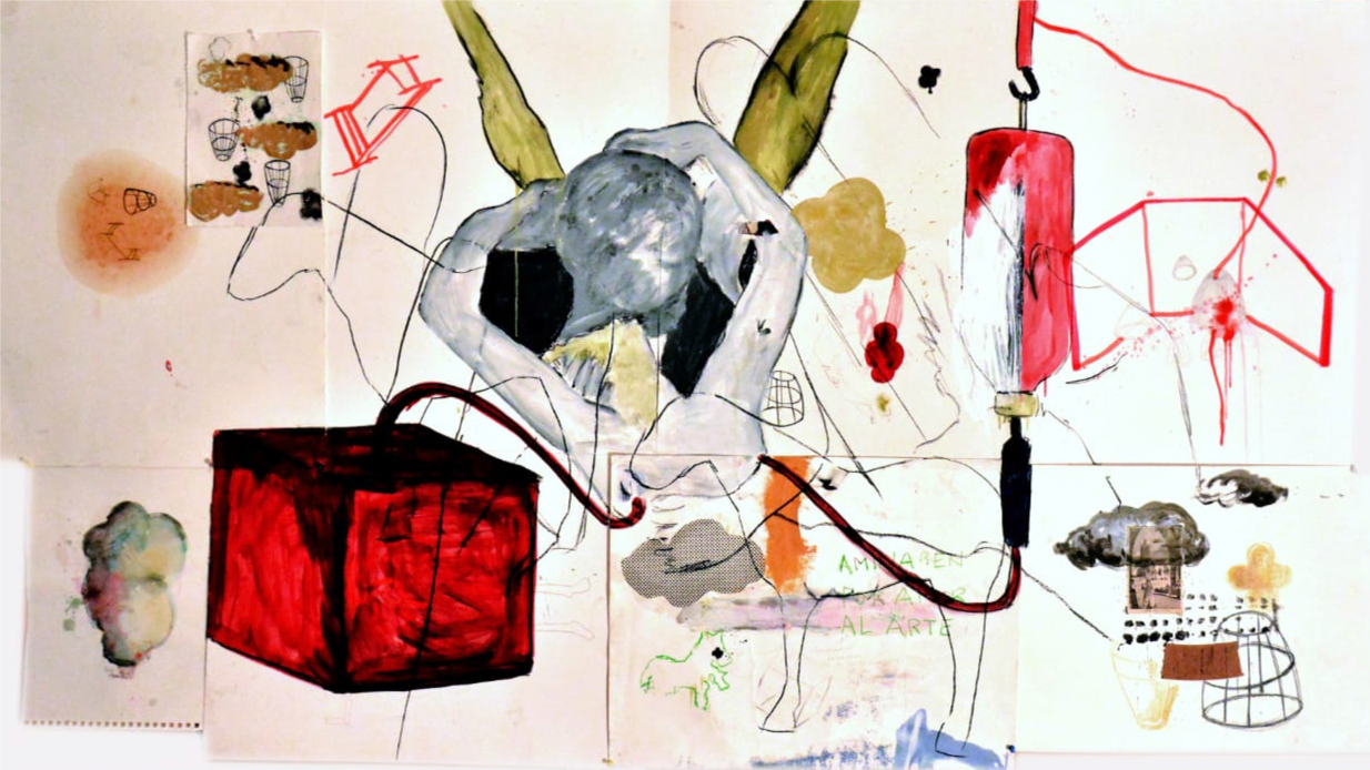 «I dreamed a dream», 121121 x 208208 cm, technique mixte sur carton, Tanger/Casablanca, 20212021//20202020. «I dreamed a dream», 121121 x 208208 cm, technique mixte sur carton, Tanger/Casablanca, 20212021//20202020.