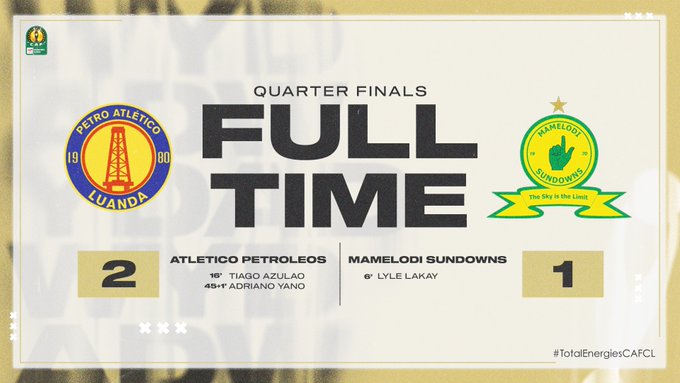 Ligue des champions : Petro Atletico vainqueur du  Mamelodi Sundowns (2-1) Ligue des champions : Petro Atletico vainqueur du  Mamelodi Sundowns (2-1)