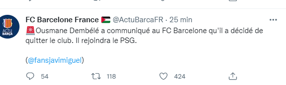 Transfert : Dembélé serait Parisien la saison prochaine !