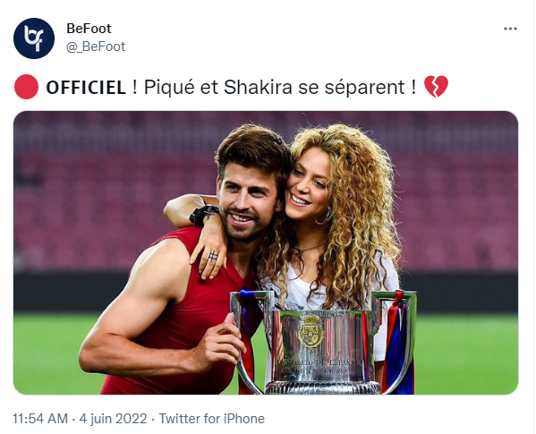 Piqué-Shakira : Officiellement, c’est fini !