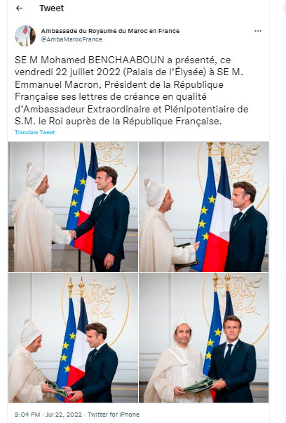 ​Diplomatie : Benchaaboun présente ses lettres de créance au président français