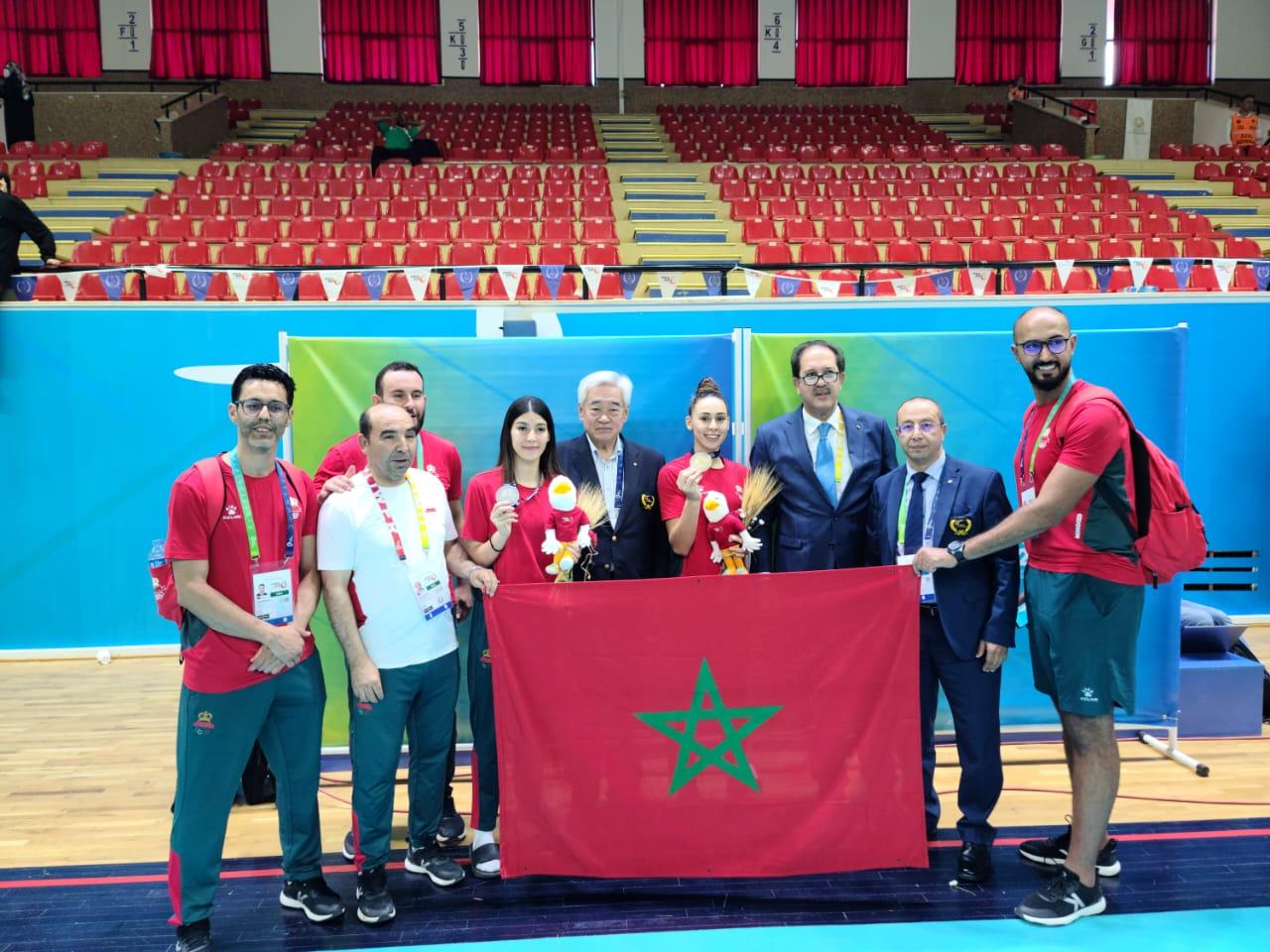 Jeux de la solidarité islamique/Taekwondo : Nada Laâraj offre la 1ère médaille d’or au Maroc, Omaima El Bouchti en argent