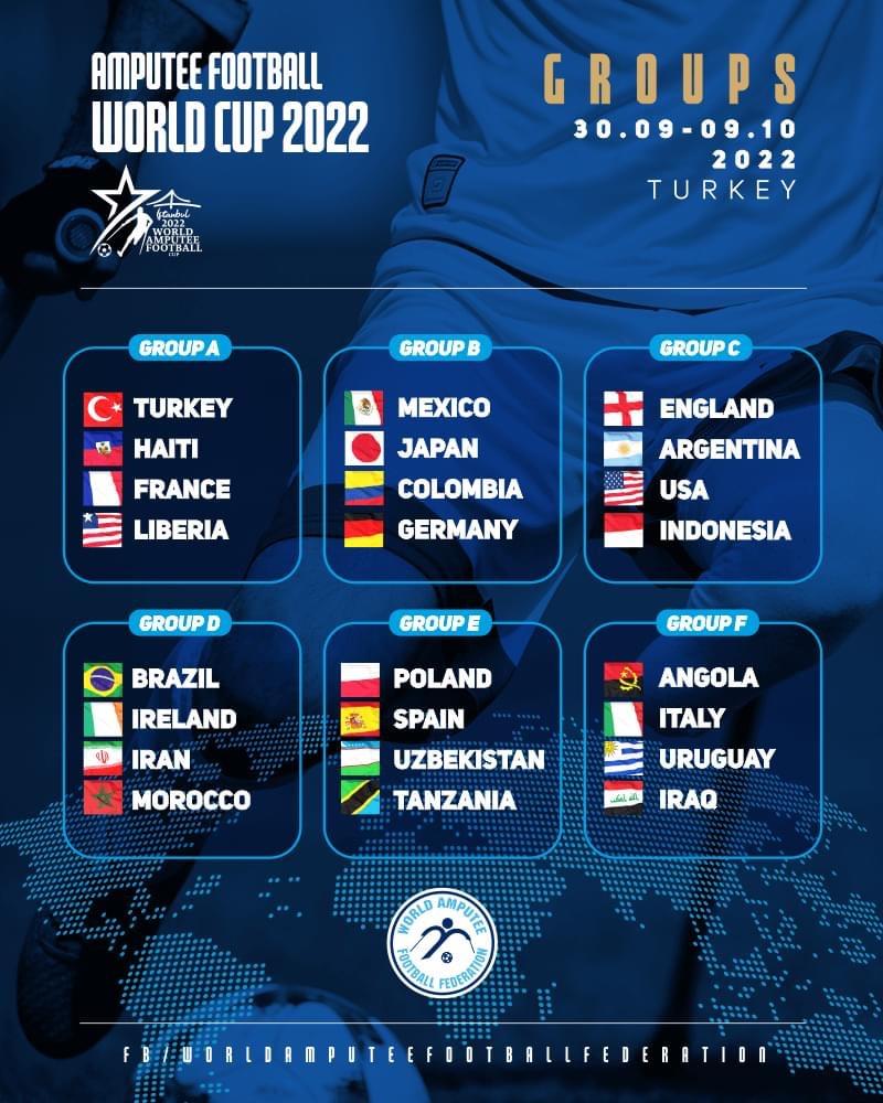 Mondial pour footballeurs amputés / Turquie 2022 : Le Maroc dans le groupe « D » (30 septembre au 9 octobre 2022)