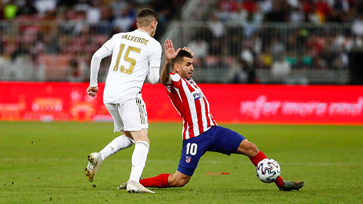 Liga : Le Real, en machine de victoires, remporte le derby madrilène (1-2) Liga : Le Real, en machine de victoires, remporte le derby madrilène (1-2)