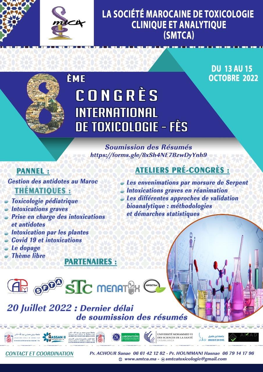 Fès / Congrès International de Toxicologie sous le thème : « La toxicologie hospitalière au service des patients »