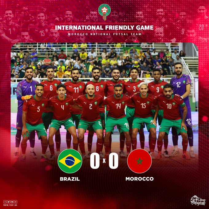 Futsal : Le 2ème match Brésil-Maroc diffusé par Arryadia ce dimanche à partir de 18h