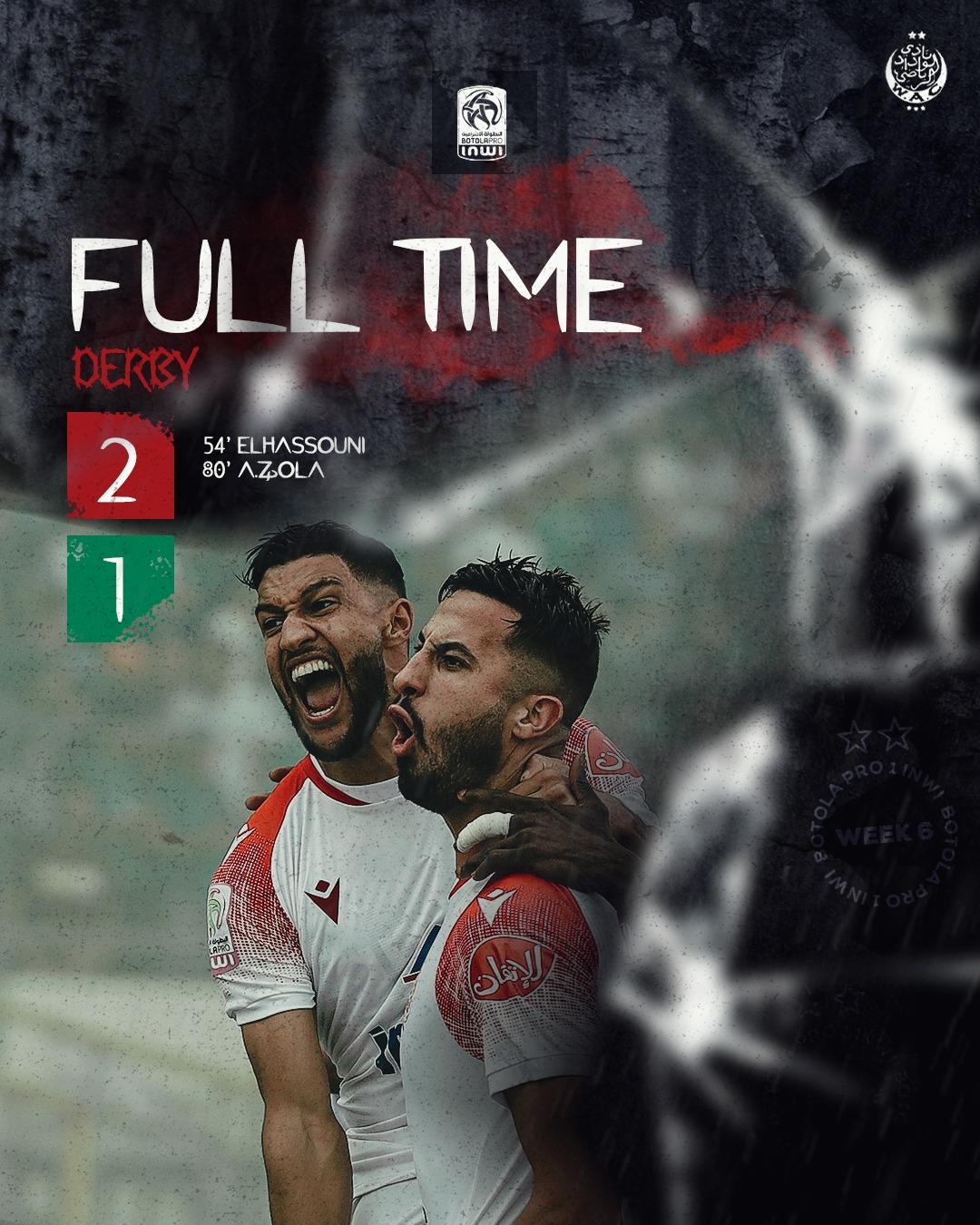 Botola Pro D1 / Mise à jour de la 6ème journée : Le Wydad remporte le 133ème derby
