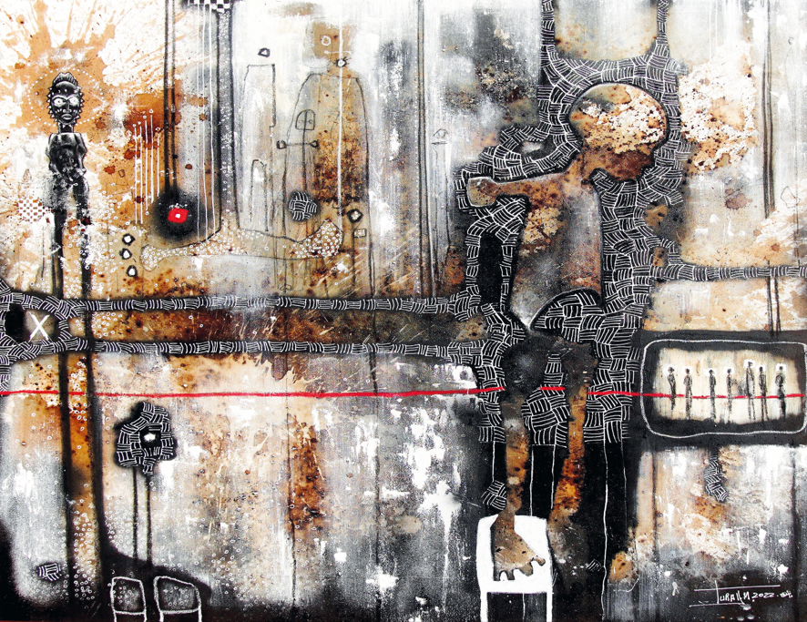 Breaking the Red Line, 150 x150 cm, 2022.
