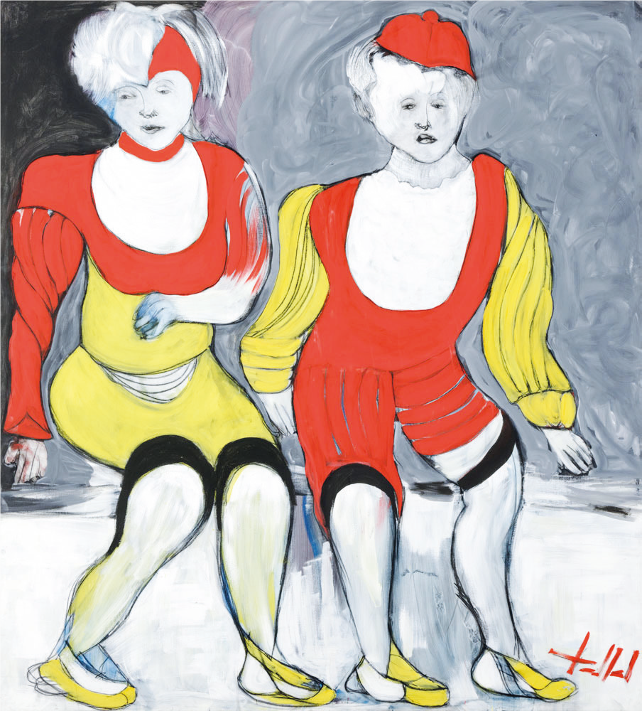 « Artiste voyageur de nuit », huile sur toile, 200 x 177 cm, 2003. Collection Fondation Alliances.