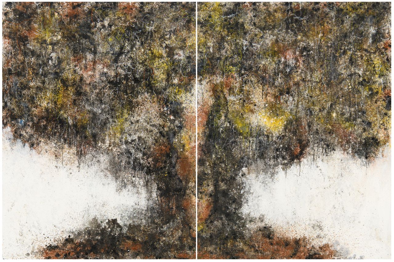 « Greatness », technique mixte sur toile, diptyque, 200 x 300 cm, 2020.