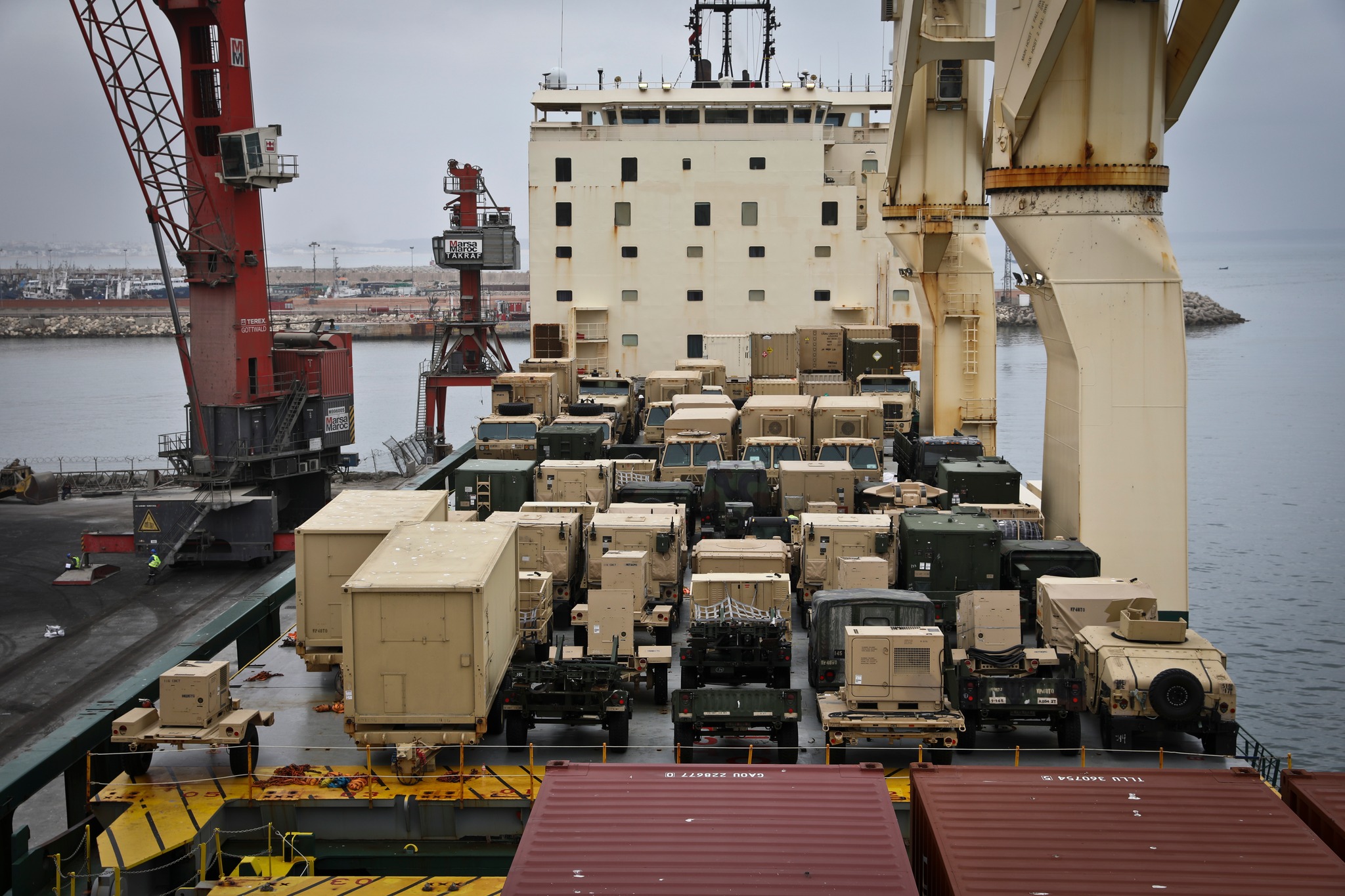 African Lion 2023 : l’Armée américaine déballe ses équipements au port d’Agadir 
