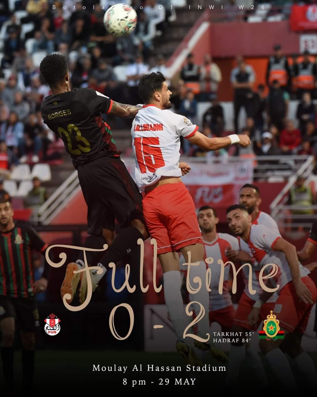 Botola Pro D1 / Mise à jour de la 26ème journée : Le statu quo en tête… l'AS FAR leader, le Wydad dauphin