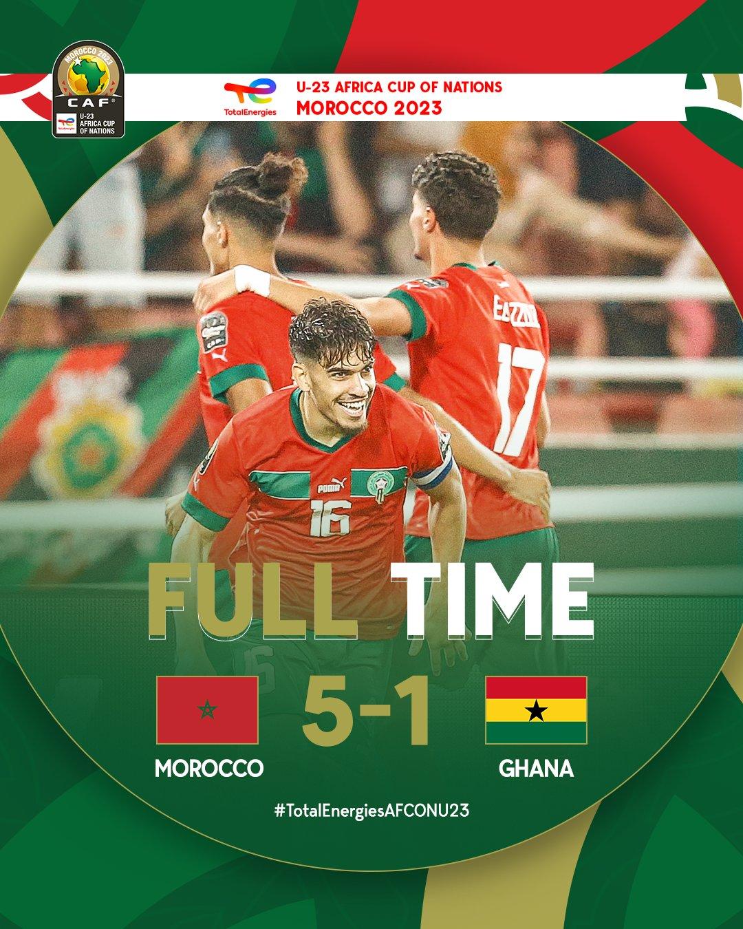 CAN U23 / Maroc-Ghana (5-1) : Les Lionceaux demi-finalistes et très proches des JO 2024 CAN U23 / Maroc-Ghana (5-1) : Les Lionceaux demi-finalistes et très proches des JO 2024