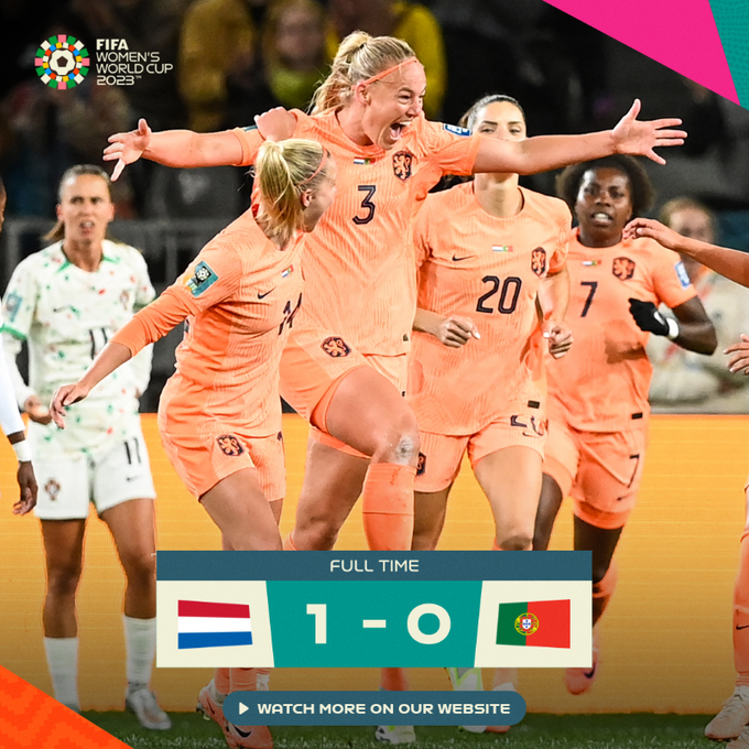 Mondial féminin 2023 : Les Pays-Bas par le plus petit score face au Portugal