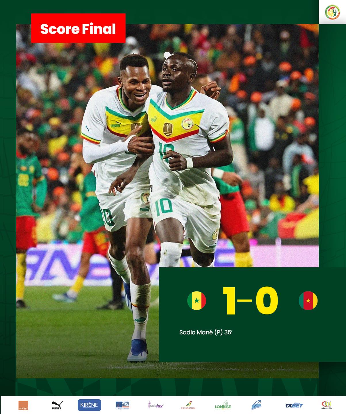 Foot amical:Le Sénégal vainqueur du Cameroun