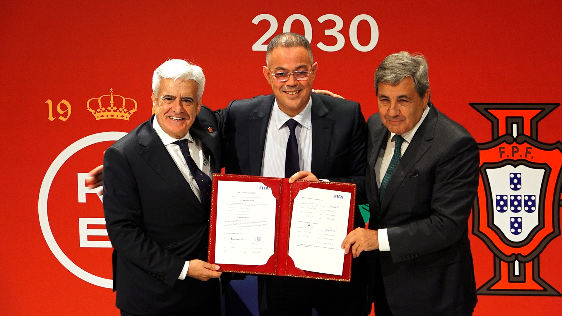 Mondial 2030 : En images la signature de la lettre d'intention à Rabat par le trio Maroc-Espagne-Portugal