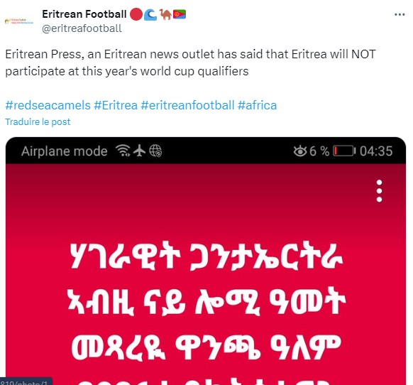 Eliminatoires Mondial 2026 :  Prévu le 16 /11,‘’Maroc-Erythrée’’ n’aura pas lieu !