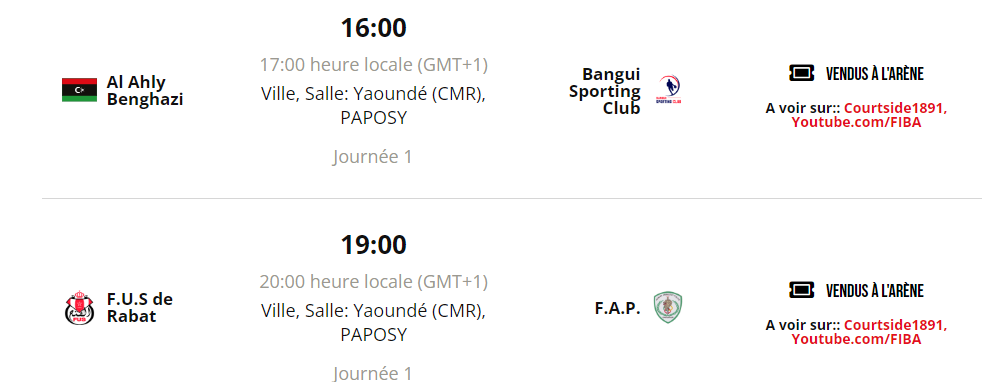 Basket-ball / Africa League : Le FUS joue ce samedi sa demi-finale