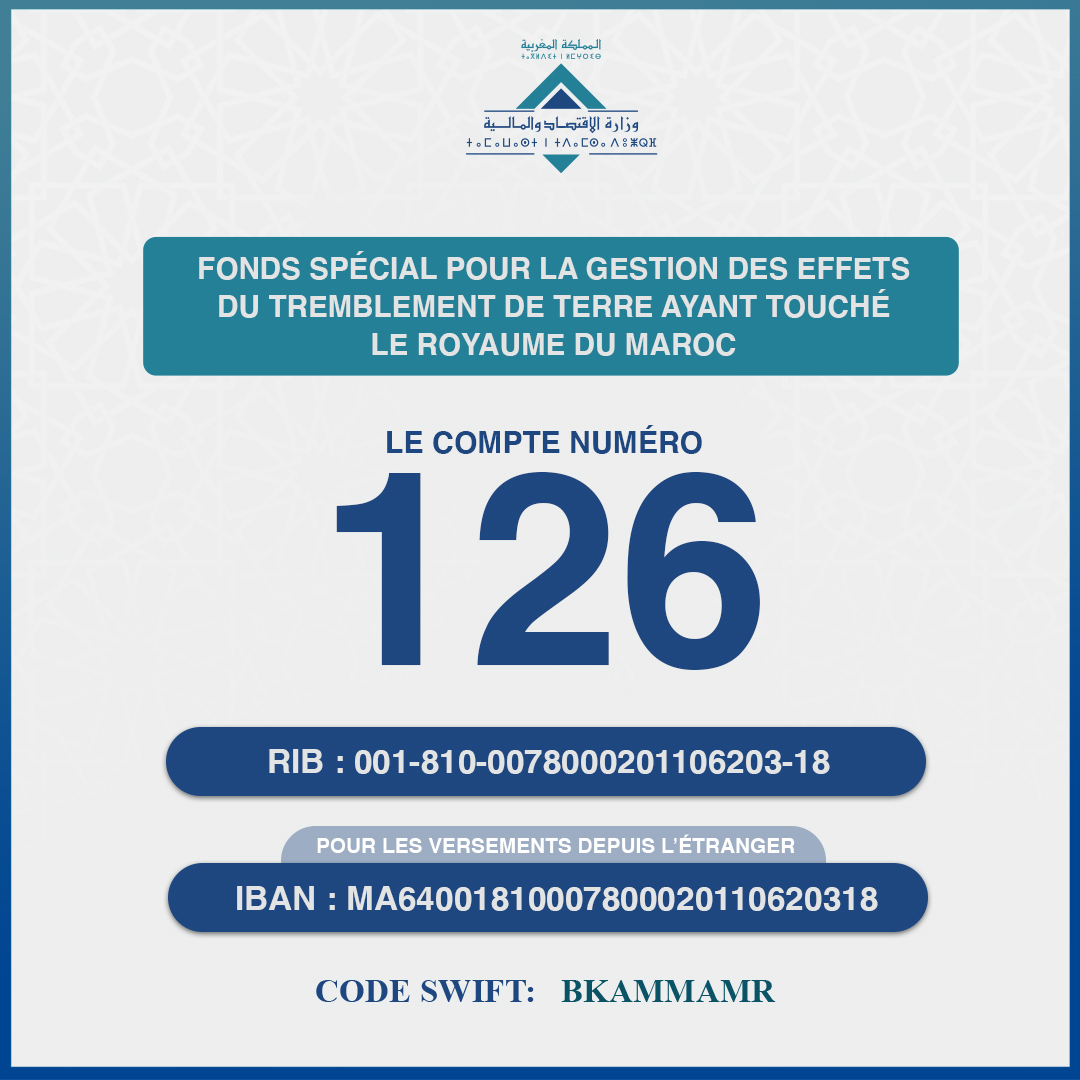 Séisme : 18 milliards de dirhams collectés par le Fonds 126
