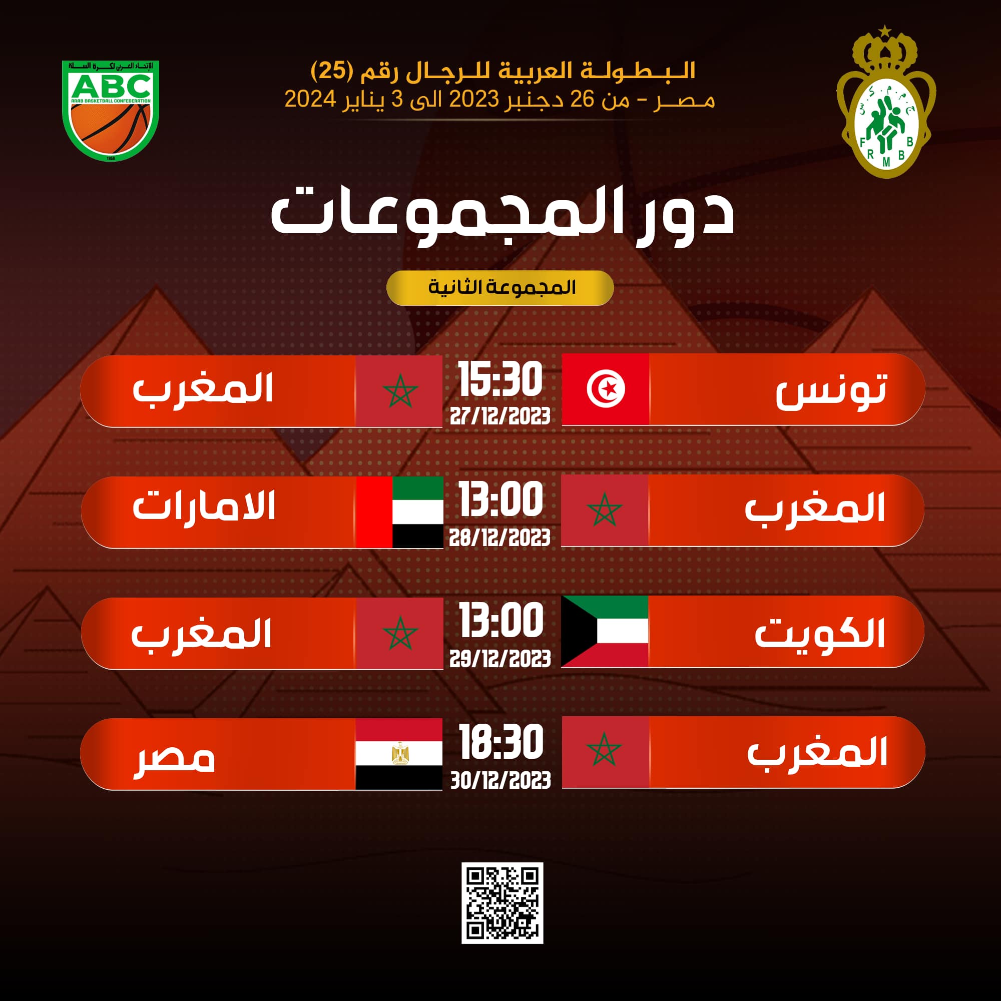 25e championnat arabe des Nations de Basketball (H) / Egypte: Le Maroc dans un groupe difficile