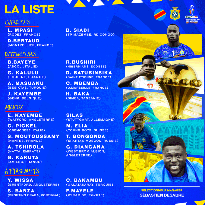 CAN 2023 : Les Léopards, deuxièmes adversaires des Lions en phase de poules
