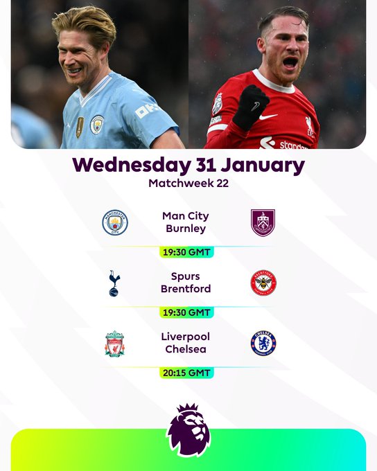 Premier League :  Liverpool - Chelsea en affiche ce mercredi