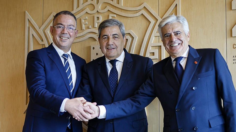 Les trois présidents des fédérations de football (Espagne, Portugal et Maroc).