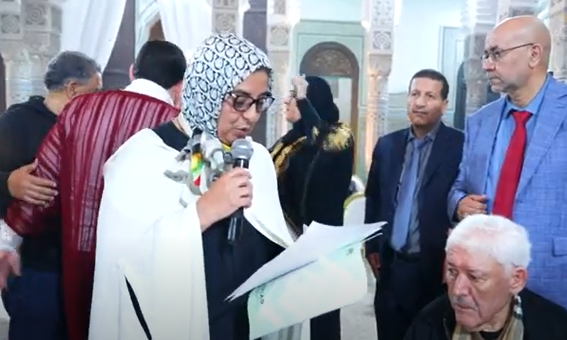 Dr Fatima Abou Ali, présidente de l'AMAD, M.Hamid Yahya président de la MJS et M. Belaid, lors de la soirée de ce vendredi
