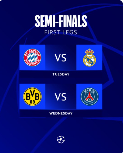 Demi-finales. LDC.UEFA:  Programme et horaire ?