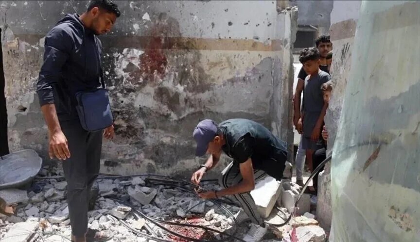 Hazard!  Unexploded bombs under the rubble in Gaza