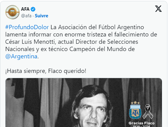 Décès / l’Argentine en deuil : Menotti n’est plus de ce monde !
