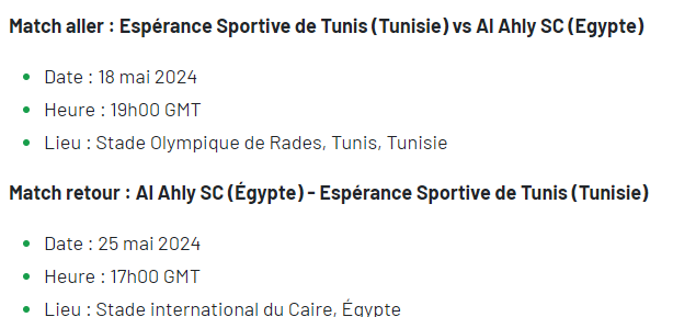 Finales de la LDC et de la CCAF:  La Confédération officialise la programmation Finales de la LDC et de la CCAF:  La Confédération officialise la programmation