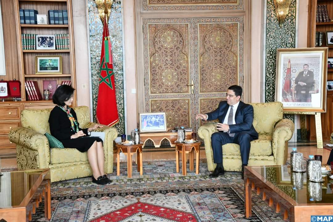 La Vice-ministre des Affaires étrangères et Envoyée spéciale du Sommet, Hyoeun Jenny Kim, aux côtés du Chef de la diplomatie marocaine, Nasser Bourita, lors de sa dernière visite au Maroc. (Droits réservés)