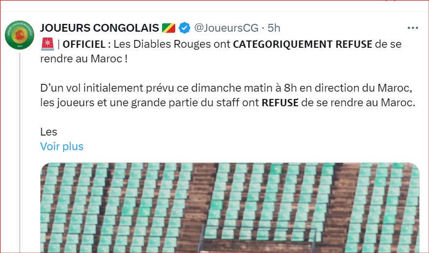 Qualifs. CDM 2026 / Urgent: Possible annulation du match Congo Brazzaville - Maroc de ce mardi !? Qualifs. CDM 2026 / Urgent: Possible annulation du match Congo Brazzaville - Maroc de ce mardi !?