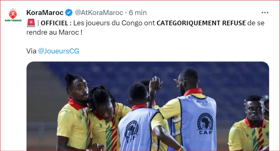 Qualifs. CDM 2026 / Urgent: Possible annulation du match Congo Brazzaville - Maroc de ce mardi !? Qualifs. CDM 2026 / Urgent: Possible annulation du match Congo Brazzaville - Maroc de ce mardi !?